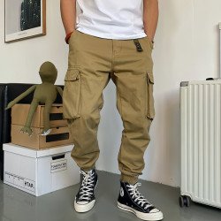 Men\'s Fashion Casual Cotton Multi-pocket  Casual Pants