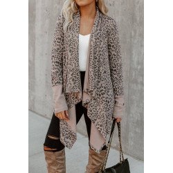 Leopard Open Front Cardigan