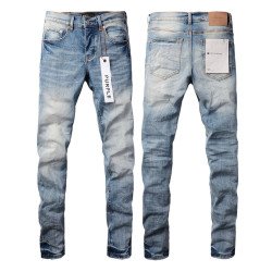 Men’s High-Street Blue Patch Jeans – Urban Style with a Vintage Twist