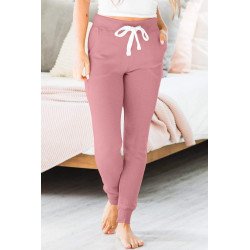 Fushia Drawstring Waist Pocketed Joggers