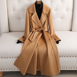 Women\'s Slim-Fit Wool Overcoat – Timeless Elegance & Comfort