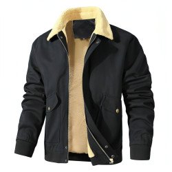 Men\'s Fashion Casual Fleece-lined Washed Coat