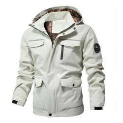 Men’s Mid-Length Hooded Trench Coat – Clean, Smart, Reliable