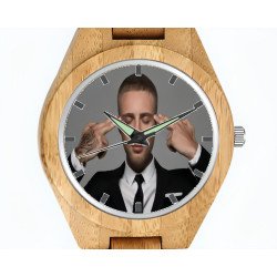Men’s Custom Engraved Wooden Photo Watch – Unique Personalized Gift