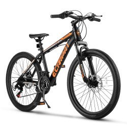 City-Cruizer – 24\" Carpat™ ALUMINIUM Mountain Bike (21-Speed, Black-Orange)