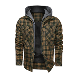 Men Long-sleeved Plaid Jacket