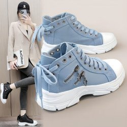 CanvasStep™ – Platform High-Top Sneakers with Zipper Details