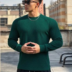 Autumn And Winter Round Neck Men\'s Casual Sports Trend Loose-fitting Plus Size Pullover Long Sleeve