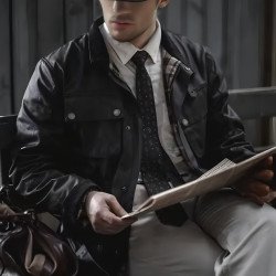 Oil Wax Jacket Trench Retro Biker\'s Waterproof Coat For Men
