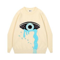 Men\'s Artistic Eye Graphic Long Sleeve Sweater