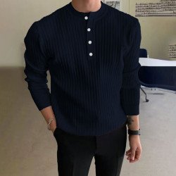 Men\'s Half-high Collar Button Sweater