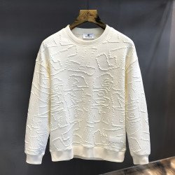 Texture Jacquard Heavy Round Neck Sweater Men\'s Autumn New