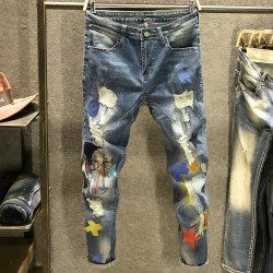 Blue Ripped Jeans Men\'s  Youth