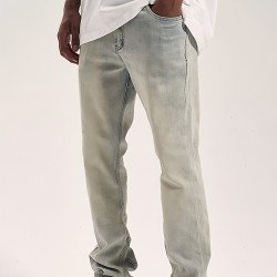 High Street Yellow Mud Washed And Distressed Men\'s Casual Pants